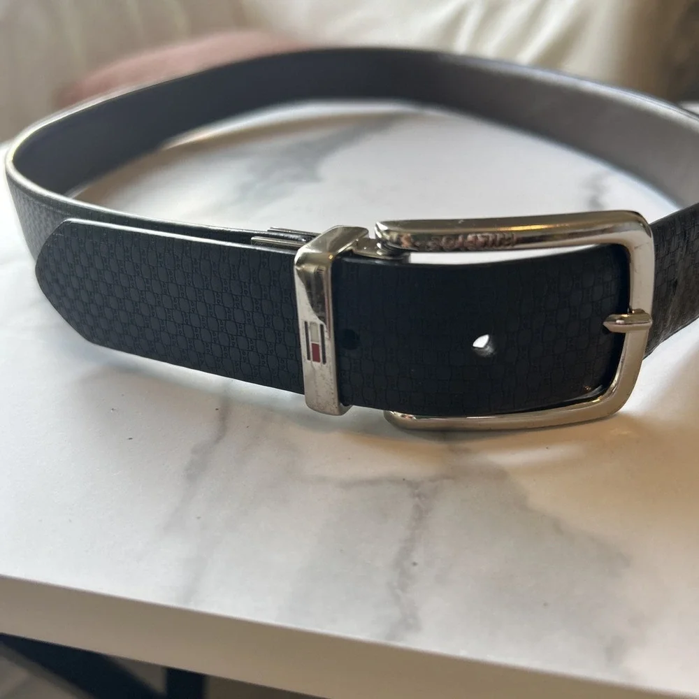 Mens Tommy Hilfiger Jeans Synthetic Leather Belt‎ Brown/Black Size S (30-32)